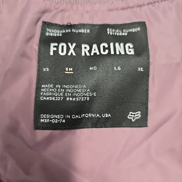 Fox Racing Womens Cosmic Quilted Insulated Bomber Jacket Sz S mauve/dusty purple - Picture 7 of 11